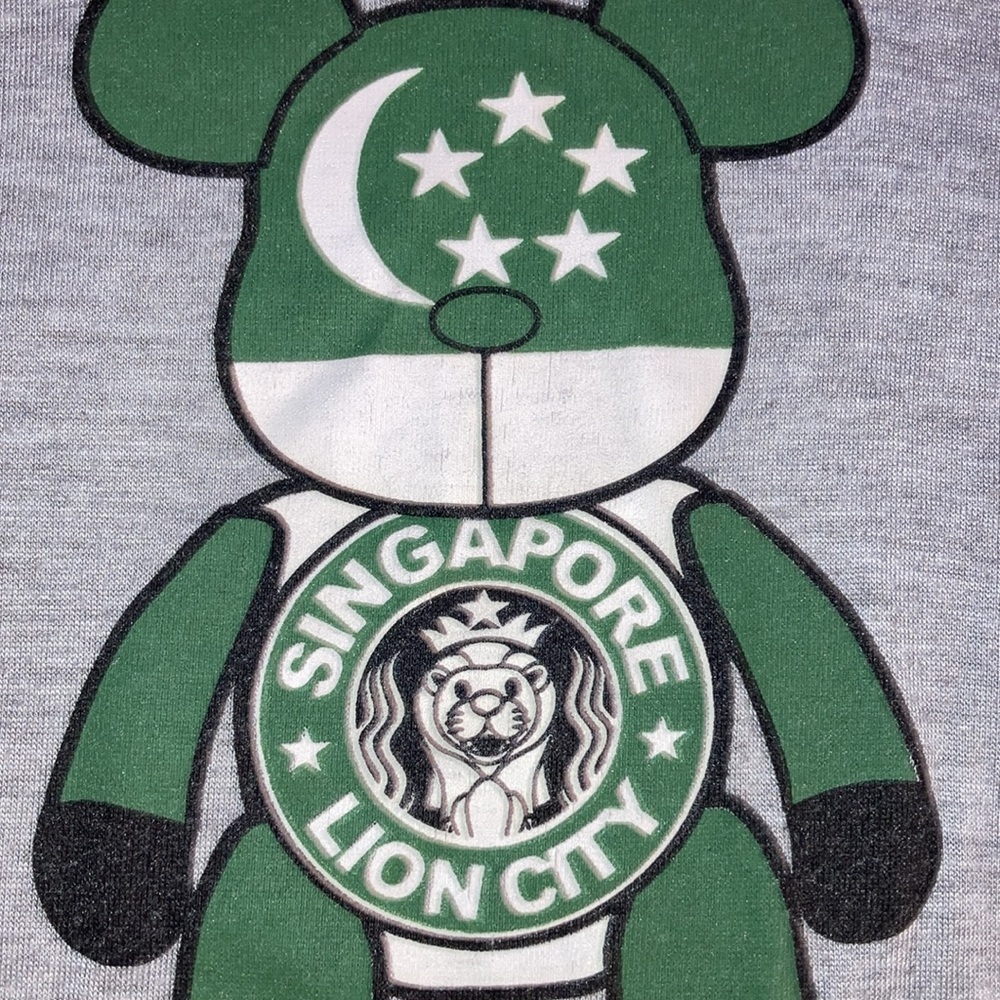 Singapore t shirt kids Starbucks tourist souvenir BE@RBRICK Starbucks Parody - Picture 2 of 6